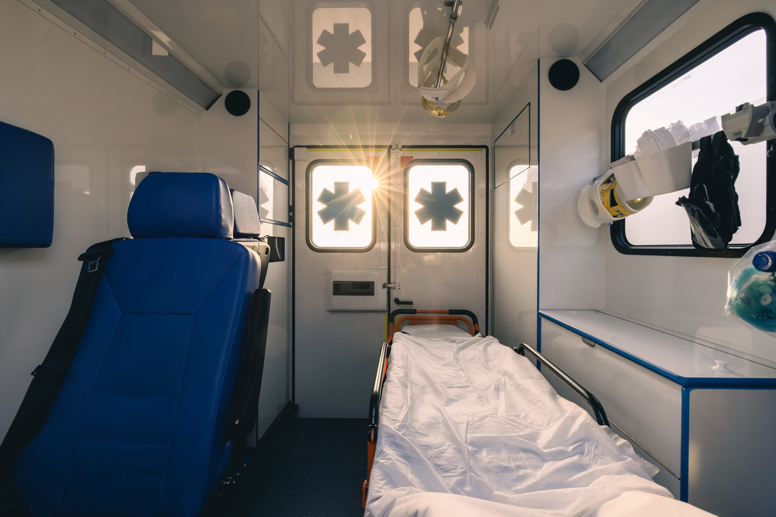 Ambulance car of emergency medical service