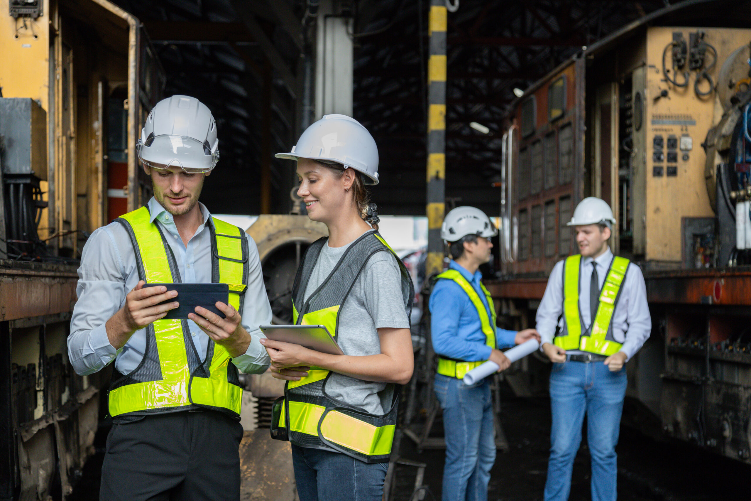 Engineer train Inspect the train’s diesel engine, railway track